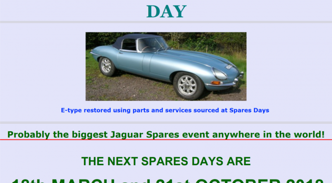 Jaguar Spares day …… I am looking for EARLY E TYPE PARTS